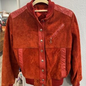 DEEP Orange Suede Bomber Jacket